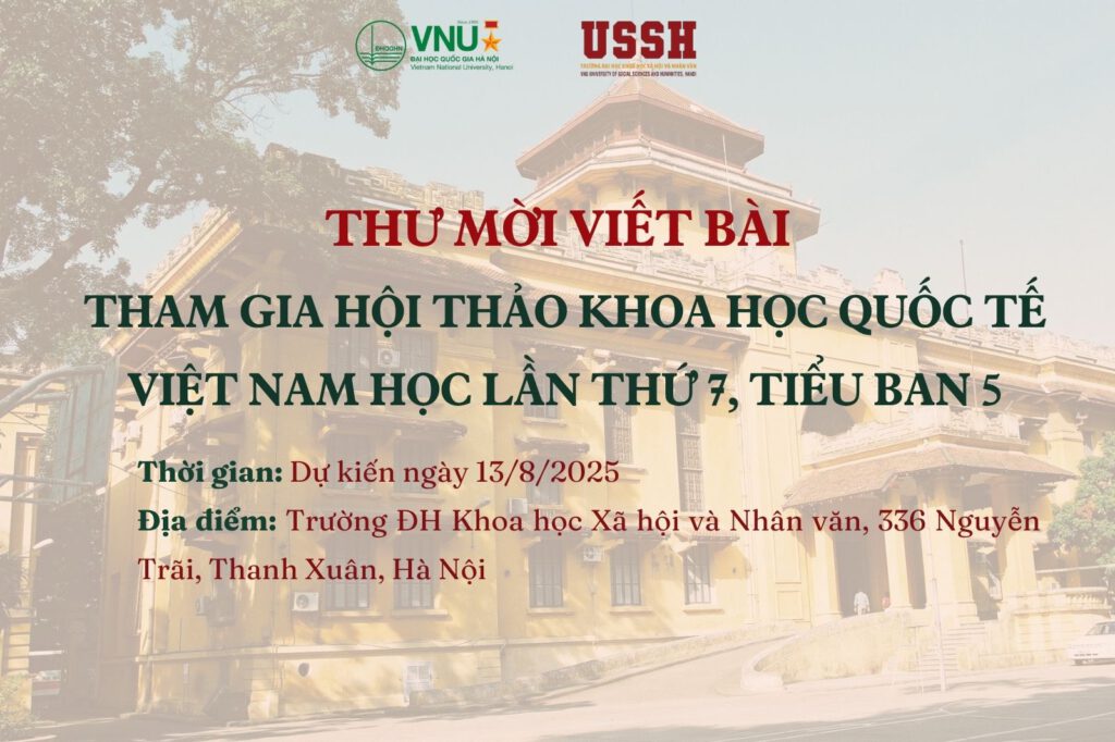 Thông báo tổ chức Hội thảo quốc tế Việt Nam học lần thứ 7 – Chuyên đề 5